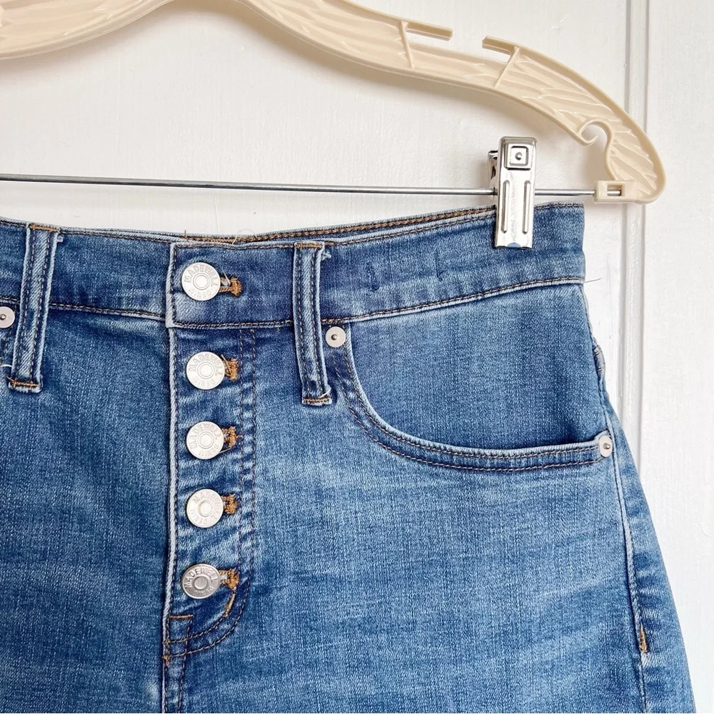 Madewell • High Rise Denim Shorts in Derby Wash: Button Front Edition cuffed
